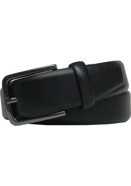 Siyah Klasik Kumaş Pantolon Kemeri 3.5 cm