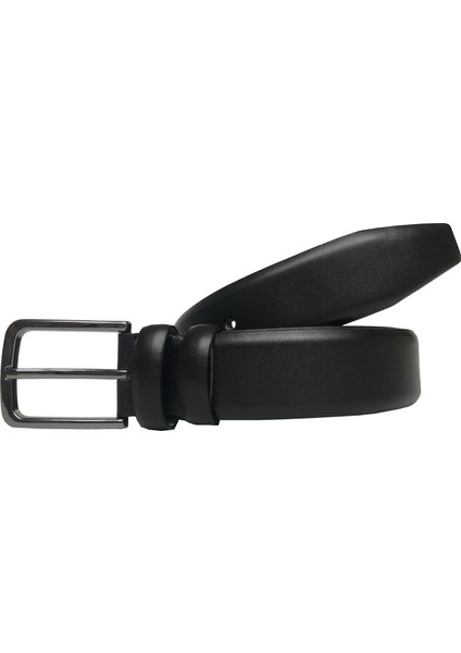 Siyah Klasik Kumaş Pantolon Kemeri 3.5 cm