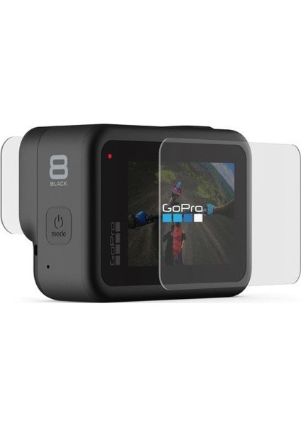 Go Pro Ekran + Lens Koruyucu Dayanikli Cam Filtre (Hero8 Black)