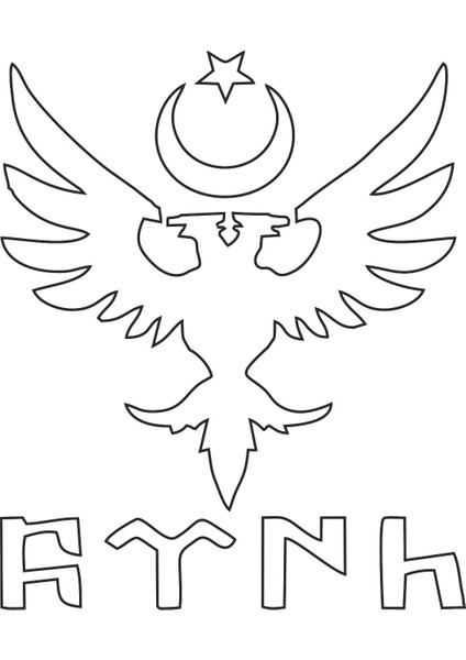 Göktürk Kartal Sticker - 15040 15 x 12.5 cm Beyaz