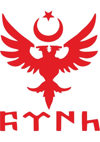 Göktürk Kartal Sticker - 15040 15 x 12.5 cm Kırmızı