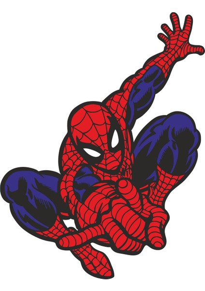 Spiderman Örümcek Adam Sticker - 23131 10 x 7.5 cm Kırmızı