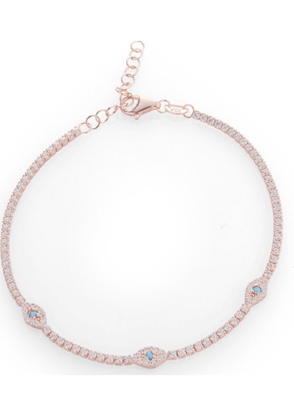 Üçlü Minik Göz Rose Gold Bileklik