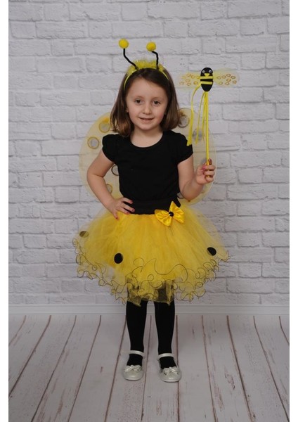 Kız Arı Etekli Kanat Set Takım Kostüm