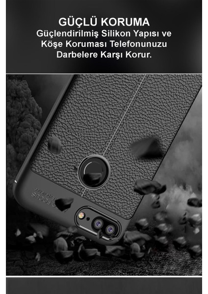 Samsung Galaxy Note 10 Kılıf Darbe Korumalı Deri Görünümlü Silikon Arka Kapak - Siyah