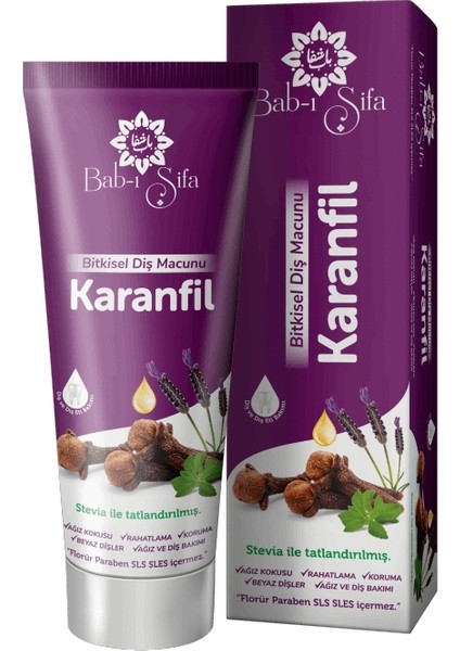 Bab-I Şifa Doğal Karanfil Özlü Diş Macunu 140 gr Helal Sertifikalı