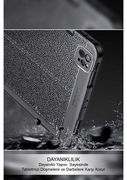 Apple iPad Pro 11 2020 Deri Görünümlü Stantlı Silikon Tablet Kılıfı - Yeşil modelleri