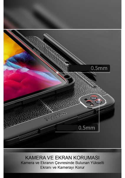 Apple iPad Pro 11 2020 Deri Görünümlü Stantlı Silikon Tablet Kılıfı - Yeşil fırsatları