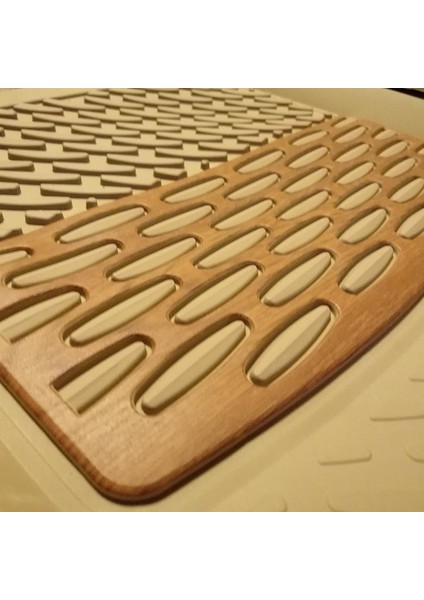 Safir Peugeot 207 2006 2014 Bej Ahşap 3D Paspas modelleri