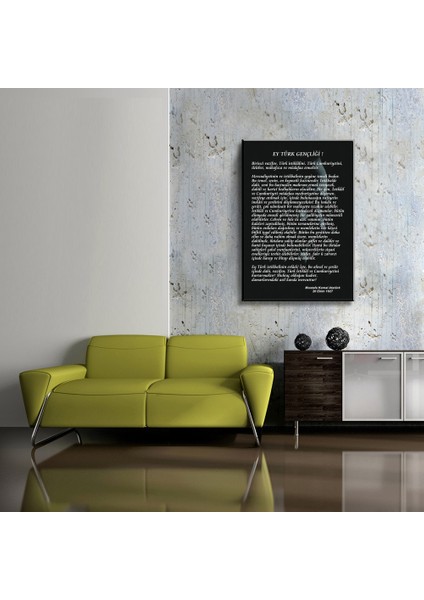 Atatürk'ün Gençliğe Hitabesi (35X50 Cm) Kanvas Tablo TBL1439