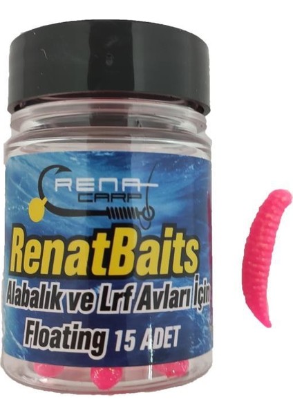 Renat Carp Renat Bait Özel Kokulu Pembe Silikon Kurtçuk Alabalık Yemi 15 Adet