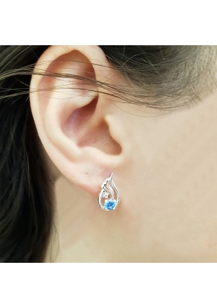 Topaz Melek Kanadı 0.04 Carat Pırlanta Gümüş Kolye Küpe Seti EI09 indirimleri