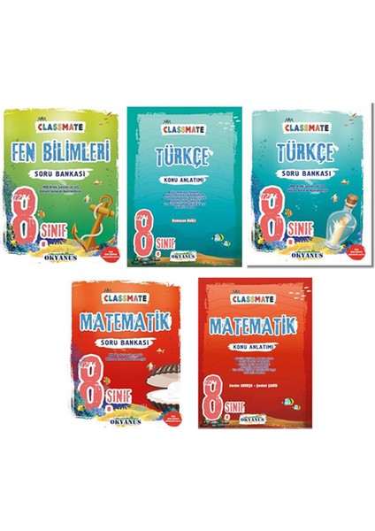 8. Sınıf LGS Classmate Matematik -Türkçe - Fen Bilimleri Kitap Seti