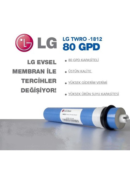 Su Arıtma Sistemi Lg Membran 80 Gpd 2 'li ** modelleri