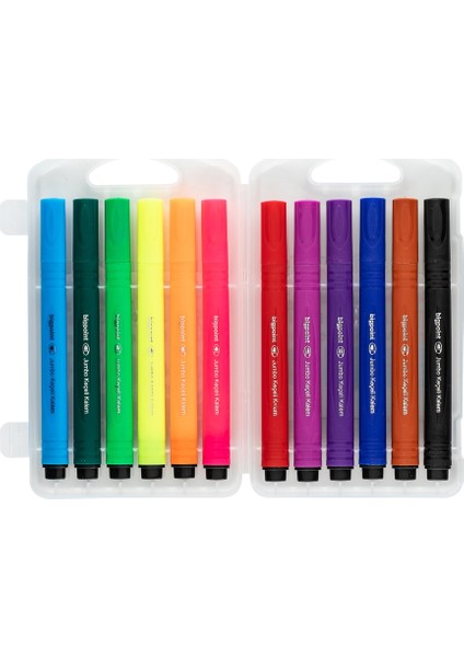 Jumbo Üçgen Keçeli Kalem 12'li Set (Plastik Kutulu) fiyatları