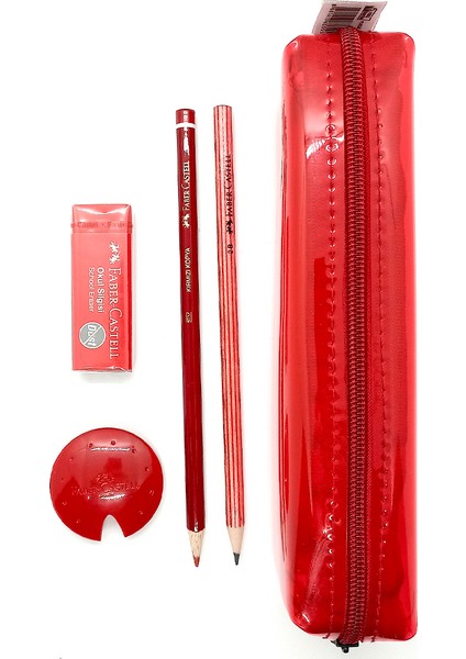 Şeffaf Kalemlik ve Kalem Seti