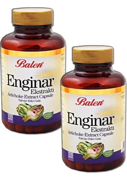 2 Kutu Balen Enginar Plus Ekstraktı Kapsülü 820 Mg x 100 Kapsül x 2 Takviye Edici Gıda