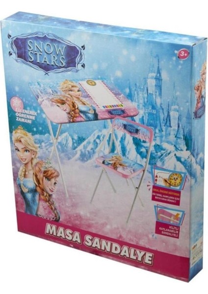 Mavi Karlar Ülkesi Çalışma Masası-Sandalye Snow Stars BRN-780