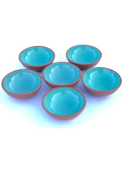 6'lı Naturel 12 cm Kase Takımı (Mavi)