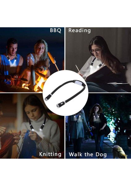 Boyun Askılı Esnek LED Lamba Gece Kitap Okuma Işığı - AL2485 Siyah fırsatları