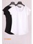 Siyah Beyaz Bisiklet Yaka Cep Detaylı Yarım Kollu Slim Fit Pamuk 2'li Paket T-Shirt 1