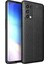 Redmi Note 9 4g Kılıf Darbe Korumalı Deri Görünümlü Silikon Arka Kapak - Siyah 1