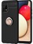 Samsung Galaxy A02S Kılıf Ultra Korumalı Yüzüklü Manyetik Ravel Silikon + Tam Kaplayan 5d Cam Ekran Koruyucu Rose 1