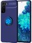 - Samsung Galaxy S21 - Kılıf Yüzüklü Karbon Ravel Silikon Kapak - Mavi - T16046 1