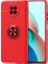 Xiaomi Redmi Note 9 5g Kılıf Ultra Korumalı Yüzüklü Manyetik Ravel Silikon + Tam Kaplayan 5d Cam Ekran Koruyucu Kırmızı 1
