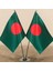 Bangladeş Masa Bayrağı Krom Direkli İkili Bayrak 1