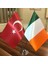 İrlanda - Türkiye Masa Bayrağı Krom Direkli İkili Bayrak 1