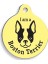 Sarı Boston Terrier Yuvarlak Köpek Künyesi 1