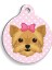 Yorkshire Terrier Pembe Puantiyeli Yuvarlak Köpek Künyesi 1
