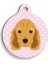 Pembe Puantiyeli Cocker Spaniel Yuvarlak Köpek Künyesi 1