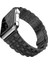 Apple Watch Uyumlu 3 4 5 38mm Kordon Çift Renk Metal Kordon Çıtçıtlı Siyah 2
