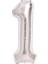 Gümüş Rengi Folyo Rakam Balon 1 Mt. 1