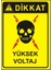 Dikkat Yüksek Voltaj 25X35 cm 3 mm Dekota Uyarı Levhası 1