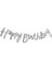 Kaligrafi Banner Gümüş Happy Birthday 1