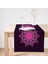 Siyah Zeminde Pembe Neon Mandala Desenli Dekoratif Süet Runner 1