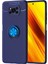 Xiaomi Poco X3 Kılıf Renkli Yüzüklü Manyetik Silikon Kapak Mavi 1