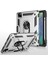 Apple iPad 8 Military Yüzüklü Stantlı Tam Koruma Tank Tablet Kılıf Kırmızı 4