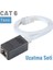 CAT6 Uzatma Seti, Yassı Ethernet Kablo ve Ekleyici, Beyaz, 15 m 2