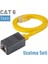 CAT6 Uzatma Seti, Yassı Ethernet Kablo ve Ekleyici, Sarı, 50 cm 2