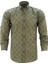 Erkek Slim Fit Yeşil Desenli Koldan Katlamalı Erkek Gömlek 2