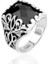 Gümüş Siyah Taşlı Erkek Yüzük 1