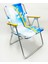 Ahşap Kolçaklı Gök Kuşağı Desenli Katlanır Kamp Bahçe Plaj Piknik Sandalyesi Koltuğu 1