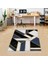 Geometrik Desenli Gold Şeritli Dijital Baskı Yıkanabilir Kaymaz Taban Modern Salon Halısı 1