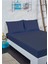 Ranforce Kumaş Lastikli Battal Boy Çarşaf Takımı 180x200 Lacivert 1