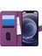 Apple İphone 12 Kılıf Fabric Book Wallet Mor 1