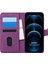 Apple İphone 12 Pro Max Kılıf Fabric Book Wallet Mor 1